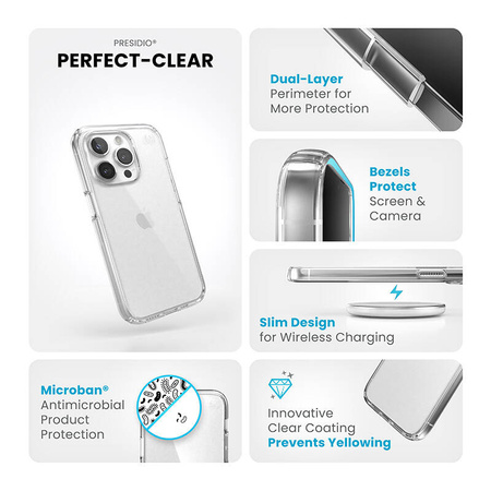Speck Presidio Perfect-Clear - Etui iPhone 15 Pro (Clear) (150448-5085)