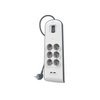 Belkin Listwa zasilająca przeciwprzepięciowa 650J, 6 gniazd Schuko, 2x USB-A, 2m (BSV604VF2M-V2)