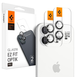 Spigen Optik Pro GLAS.TR EZ Fit Camera Protector 2-Pack - Szkło ochronne na obiektyw do iPhone 16 / 16 Plus (2 szt) (Przezroczysty) (AGL08531)