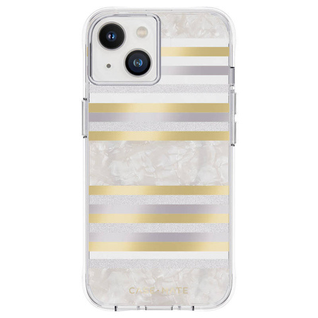 Case-Mate Pearl Stripes MagSafe - Etui iPhone 14 / iPhone 13 zdobione masą perłową (Pearl Stripes) (CM049180)