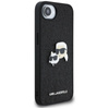 Karl Lagerfeld Fixed Glitter Karl & Choupette Heads Metal Pin - Etui do iPhone 16e (czarny) (KLHCPSE4PFGKCPK)