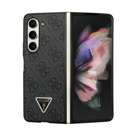 Guess Leather 4G Diamond Triangle - Etui Samsung Z Fold 5 (czarny) (GUHCZFD5P4TDPK)
