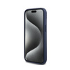 DKNY Leather Mono Stripe & Metal Logo - Etui iPhone 15 / 14 / 13 (niebieski) (DKHCP15SPRTHSLB)