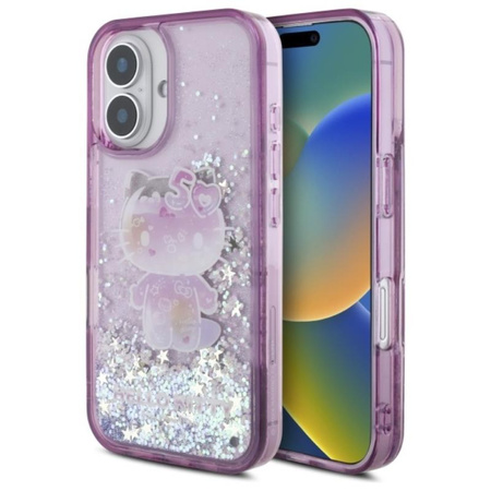 Hello Kitty Liquid Glitter 50TH Anniversary Party - Etui iPhone 16 (fioletowy) (HKHCP16SL50PPU)