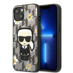 Karl Lagerfeld Iconic Karl Flower - Etui iPhone 13 (szary) (KLHCP13MPMNFIK1)