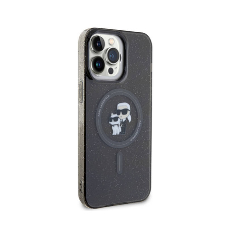 Karl Lagerfeld Karl & Choupette Glitter Magsafe - Etui iPhone 15 Pro Max (czarny) (KLHMP15XHGKCNOK)