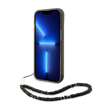 Guess Translucent Pearl Strap - Etui iPhone 14 (czarny) (GUHCP14SHGCOHK)