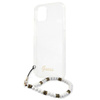Guess White Pearl Strap - Etui iPhone 15 / 14 / 13 (przezroczysty) (GUHCP13MKPSWH)