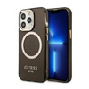 Guess Gold Outline Translucent MagSafe - Etui iPhone 13 Pro (czarny) (GUHMP13LHTCMK)