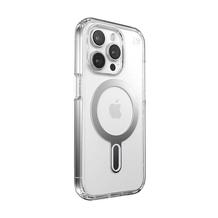 Speck Presidio Perfect-Clear ClickLock & Magsafe - Etui iPhone 15 Pro (Clear / Chrome Finish / Serene Silver) (150449-3199)