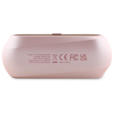 Guess Elongated Metalic Printed Logo - Słuchawki Bluetooth TWS + etui ładujące (różowy) (GUTWSC2MCDSP)