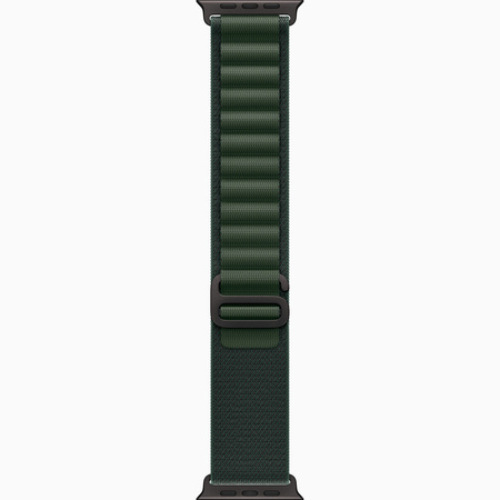 Apple Watch Ultra 2 GPS + Cellular 49mm Koperta z tytanu w kolorze czarnym, Opaska Alpine w kolorze ciemnozielonym - M (MX4R3WB/A)
