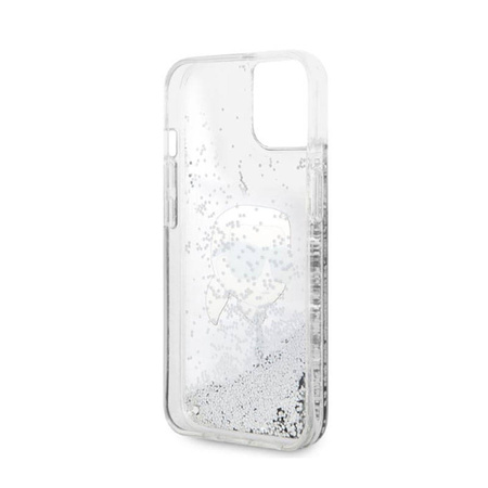 Karl Lagerfeld Liquid Glitter NFT Karl's Head - Etui iPhone 14 Plus (srebrny) (KLHCP14MLNKHCH)