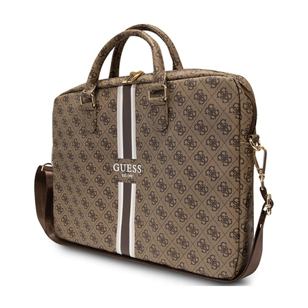 Guess 4G Printed Stripes Computer Bag - Torba na notebooka 16” (Brązowy) (GUCB15P4RPSW)