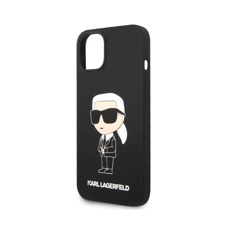 Karl Lagerfeld Silicone Ikonik MagSafe - Etui iPhone 15 Plus / 14 Plus (czarny) (KLHMP14MSNIKBCK)