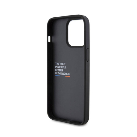 BMW Leather Hot Stamp Tricolor - Etui iPhone 15 Pro Max (czarny) (BMHCP15X22PTDK)