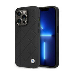 BMW Leather Quilted - Etui iPhone 14 Pro (czarny) (BMHCP14L22RQDK)