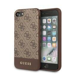 Guess 4G Bottom Stripe Collection - Etui iPhone SE 2020 / 8 / 7 (brązowy) (GUHCI8G4GLBR)