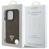 Guess Grained Hot Stamp Peony Triangle Logo MagSafe - Etui do iPhone 16 Pro Max (brązowy) (GUHMP16XPGBTMW)