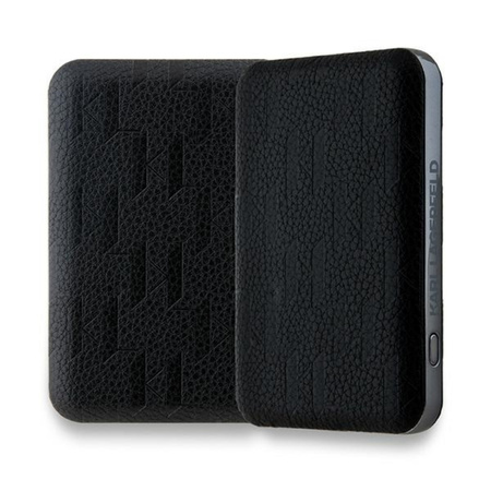 Karl Lagerfeld Karl & Choupette Head Pin MagSafe - Power Bank indukcyjny 5000 mAh 15W (czarny) (KLPB5FPGKSKCHK)