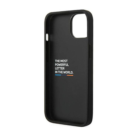 BMW Leather Carbon Blue Line  – Etui iPhone 14 Plus (Czarny) (BMHCP14M22NBCK)