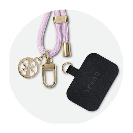 Guess CBDY Cord Nylon 4G Metal Charm - Uniwersalny pasek do telefonu (liliowy) (GUOUCNMG4EU)