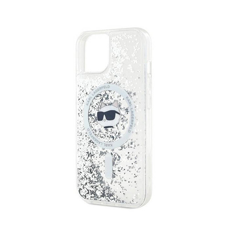 Karl Lagerfeld Liquid Glitter Choupette Head MagSafe - Etui iPhone 15 / 14 / 13 (przezroczysty) (KLHMP15SLGCHSGH)
