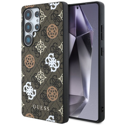 Guess 4G Printed Colored Peony Pattern MagSafe - Etui do Samsung Galaxy S25 Ultra (brązowy) (GUHMS25LP4PWPW)