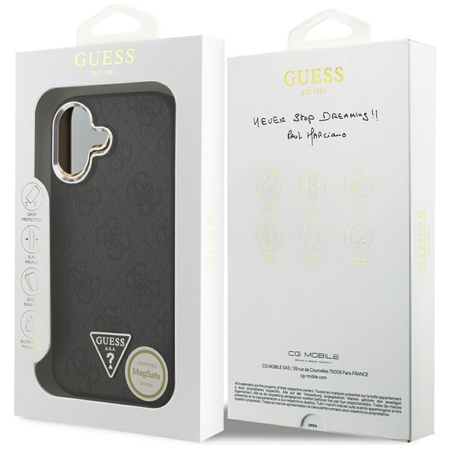 Guess 4G Triangle Logo MagSafe - Etui iPhone 17 (czarny) (GUHMP17SP4TSRCMK)