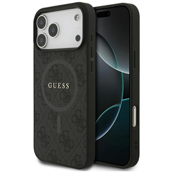 Guess 4G Ring Classic Logo MagSafe - Etui iPhone 17 Pro Max (czarny) (GUHMP17XG4GFRK)