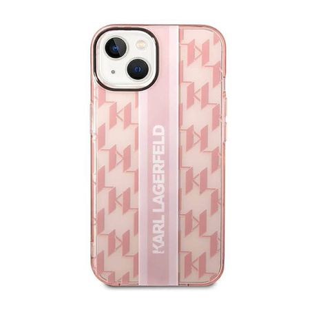 Karl Lagerfeld Mono Vertical Stripe - Etui iPhone 14 Plus (różowy) (KLHCP14MHKLSPCP)