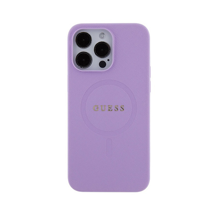 Guess Saffiano MagSafe - Etui iPhone 15 Pro Max (fioletowy) (GUHMP15XPSAHMCU)