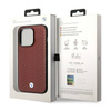BMW Leather Diamond Pattern MagSafe - Etui iPhone 14 Pro (burgundowy) (BMHMP14L22RFGR)