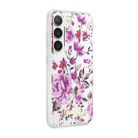 Guess Flower Collection - Etui Samsung Galaxy S23 (biały) (GUHCS23SHCFWST)