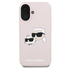 Karl Lagerfeld Silicone Double Heads Print MagSafe - Etui iPhone 16 Plus (różowy) (KLHMP16MSKCHPPLP)