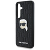 Karl Lagerfeld Leather Monogram Pin Logo Karl Head - Etui Samsung Galaxy S25 (czarny) (KLHCS25SPGKLKIPK)