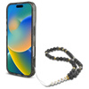 Guess IML Glitter With Pearl Strap MagSafe - Etui iPhone 16 (czarny) (GUHMP16SHGCRELSK)