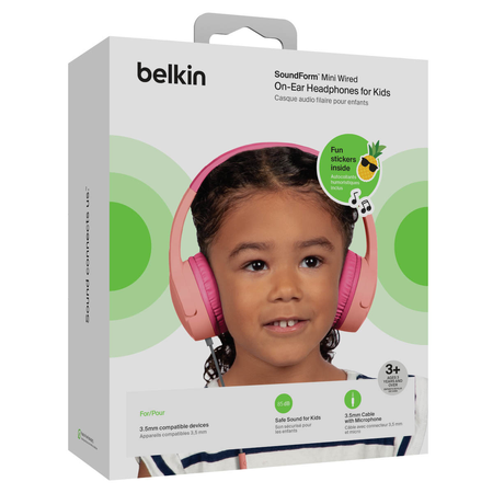 Belkin Słuchawki dla dzieci, nauszne, różowe (AUD004BTPK)