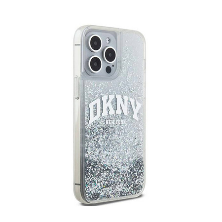 DKNY Liquid Glitter Big Logo - Etui iPhone 15 Pro Max (biały) (DKHCP15XLBNAET)