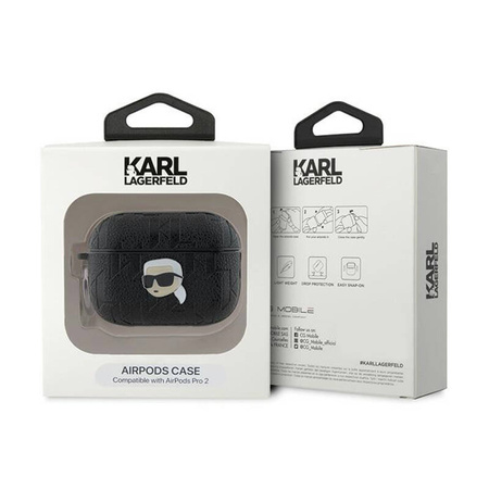 Karl Lagerfeld Monogram Karl Head - Etui AirPods Pro 2 (czarny) (KLAP2PGKIPK)