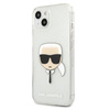 Karl Lagerfeld Karl's Head Glitter - Etui iPhone 13 mini (srebrny) (KLHCP13SKHTUGLS)