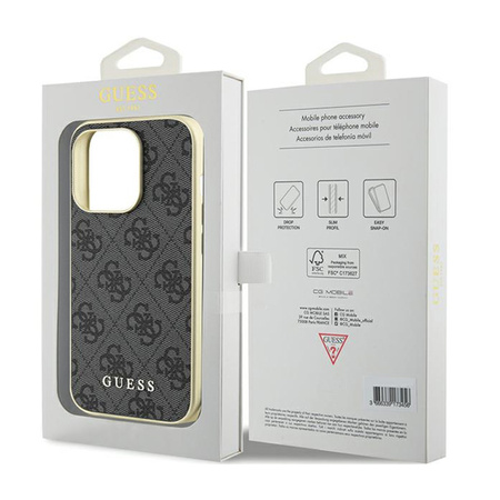 Guess 4G Charms Collection - Etui iPhone 15 Pro (szary) (GUHCP15LGF4GGR)