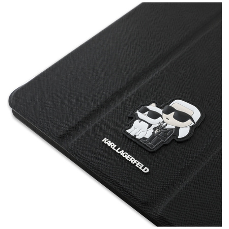 Karl Lagerfeld Book Cover Saffiano Magnetic Karl & Choupette - Etui iPad Air 11” M3 (2025) / iPad Air 11” M2 (2024) (czarny) (KLFC11RM24SAKCK)