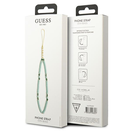 Guess Phone Strap Beads Heishi - Zawieszka do telefonu 25 cm (Blue) (GUSTPEARP)