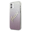 Guess Glitter Gradient Script - Etui iPhone 12 mini (różowy) (GUHCP12SPCUGLSPI)