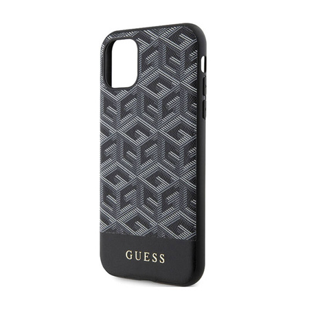 Guess GCube Stripes MagSafe - Etui iPhone 11 (Czarny) (GUHMN61HGCFSEK)