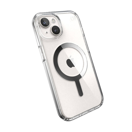 Speck Presidio Perfect-Clear MagSafe - Etui iPhone 16e / iPhone 15 / iPhone 14 / iPhone 13 (Clear / Chrome Finish / Serene Silver) (150553-3240)