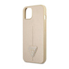 Guess Saffiano Triangle Logo Case – Etui iPhone 14 (beżowy) (GUHCP14SPSATLE)