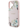 Guess Grained Printed Flower Pattern MagSafe - Etui do iPhone 16 (różowy) (GUHMP16SPGNMPLMP)
