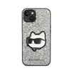 Karl Lagerfeld NFT Glitter Choupette Patch - Etui iPhone 14 Plus (srebrny) (KLHCP14MG2CPS)